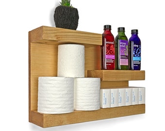 17" Guest Room Bathroom Wall Shelf, Modern Farmhouse Bathroom Shelves, Rustic Medicine Cabinet, Floating Shelf