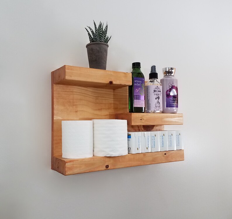 17 Golden Pecan Floating Shelves Mid Century Modern Farmhouse Playroom Wall Decor Rustic Wood Shelf Storage Hooks Optional
