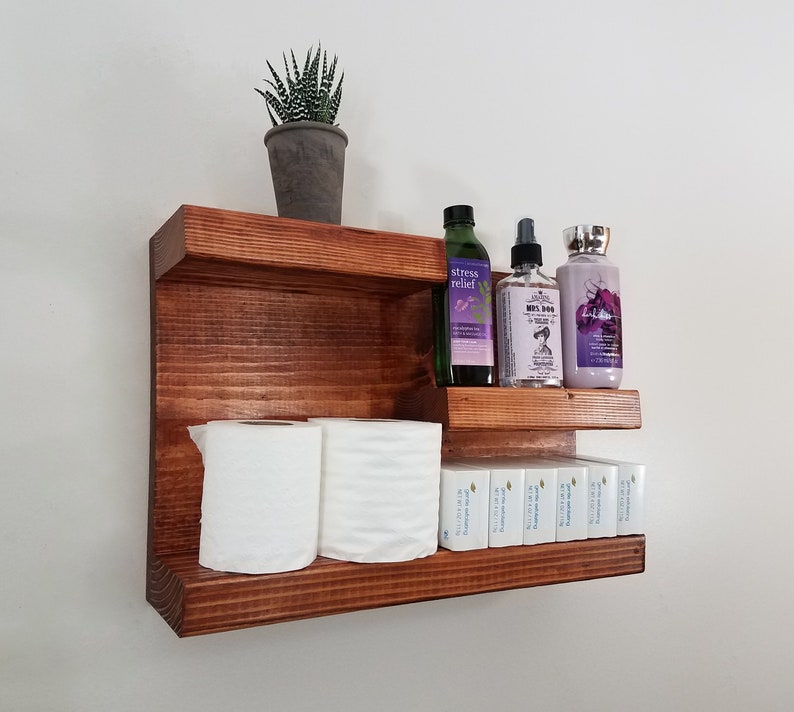 floating shelves bathroom organization