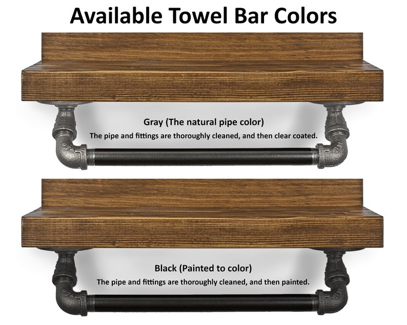 Rustic Man Cave Shelf 17 Modern Farmhouse Bathroom Wall Shelf with Industrial Pipe Towel Bar Living Room Shelves Toilet Paper Holder