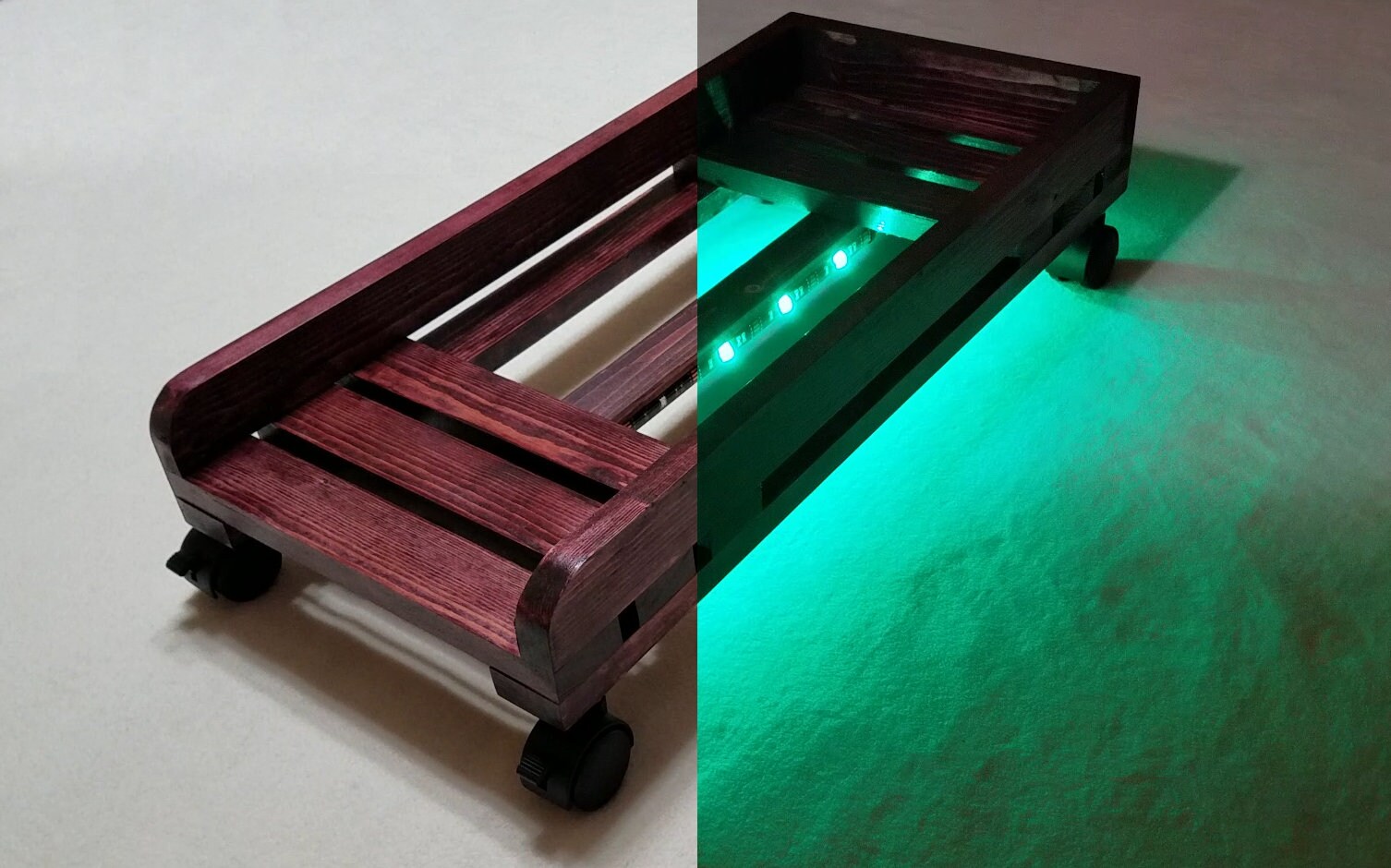 Black Cherry Desktop Computer Tower Pc Case Stand With Led Etsy