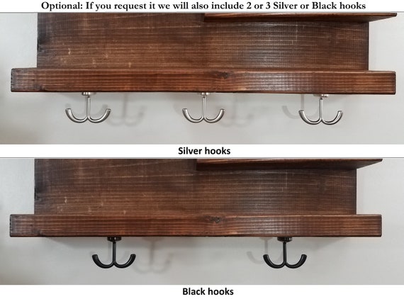Living Room Wall Decor Floating Shelves Bathroom Farmhouse Furniture Rustic Wood Shelf Storage Hooks Optional