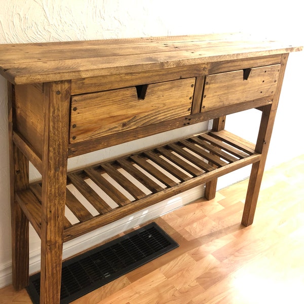 Rustic Farmhouse Console Table | Hall Table, Sideboard, Coffee Station, farmhouse style