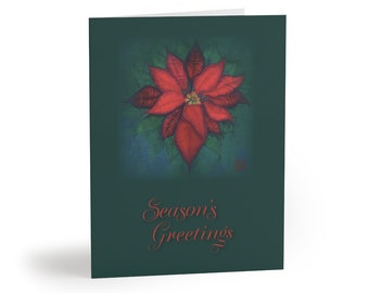 8 Poinsettia Greeting cards (8 pcs)