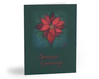 16 Poinsettia Greeting cards (16 pcs)