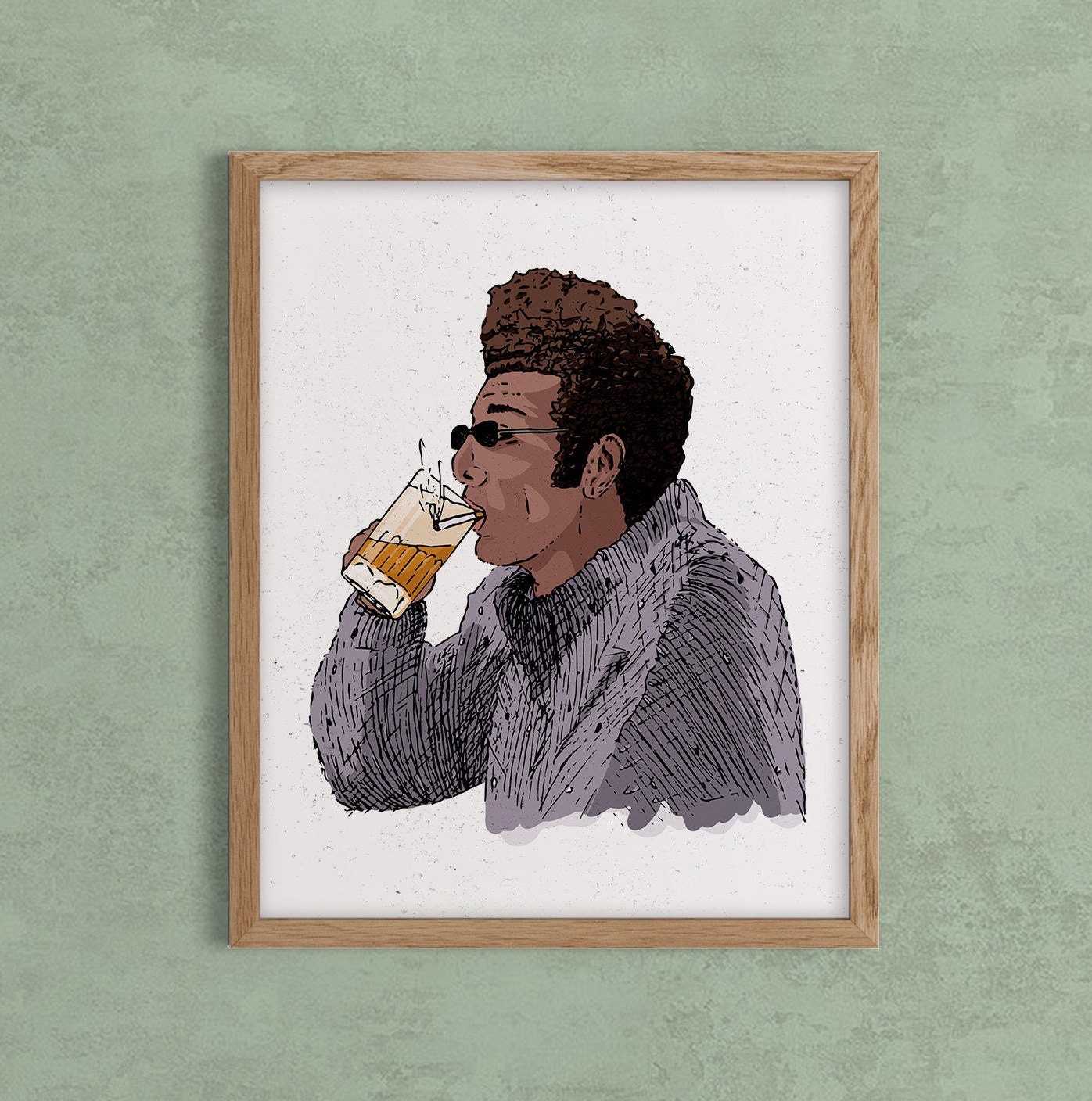 Seinfeld Kramer Illustration 8x10 Art Print Wall Décor Etsy