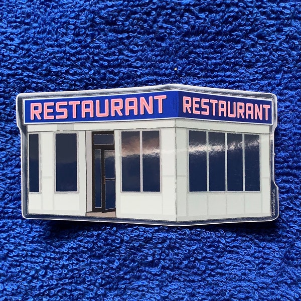 Seinfeld Restaurant Vinyl Sticker - Reflective Mirror Effect
