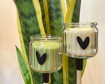 Mini antorcha de jardín con forma de corazón, idea de regalo para una fiesta en el jardín, un recuerdo para un balcón o un palo de flores