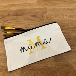 Kosmetiktasche mit Name personalisiert | Baumwolle | Täschchen | Federmappe | Pinseltasche | Stiftetasche | Geschenk | Weihnachten