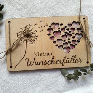 Regalo de dinero | Tarjeta de regalo | Pequeño cumplimiento de deseos | Idea de regalo | Tarjeta de madera | Regalo de cumpleaños para amigos y niños.