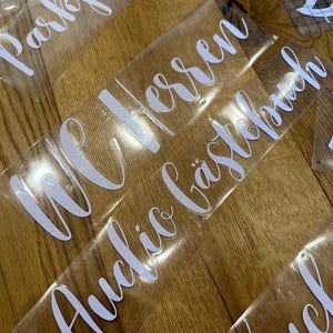 Hochzeit Aufkleber Vinyl – Beschriftung Candybar, Tanzfläche, Gästebuch, Deko – selbstklebend, individualisierbar – Vinyl plott geplottet