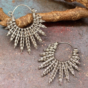 Big Hoop Punk Earrings, Ear Weights for Plugs, Goth Jewellery, Large Statement Weighted Earrings