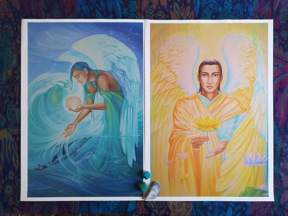 A3 Set of 6 Archangel Posters Christine Haniel Jophiel Etsy Australia