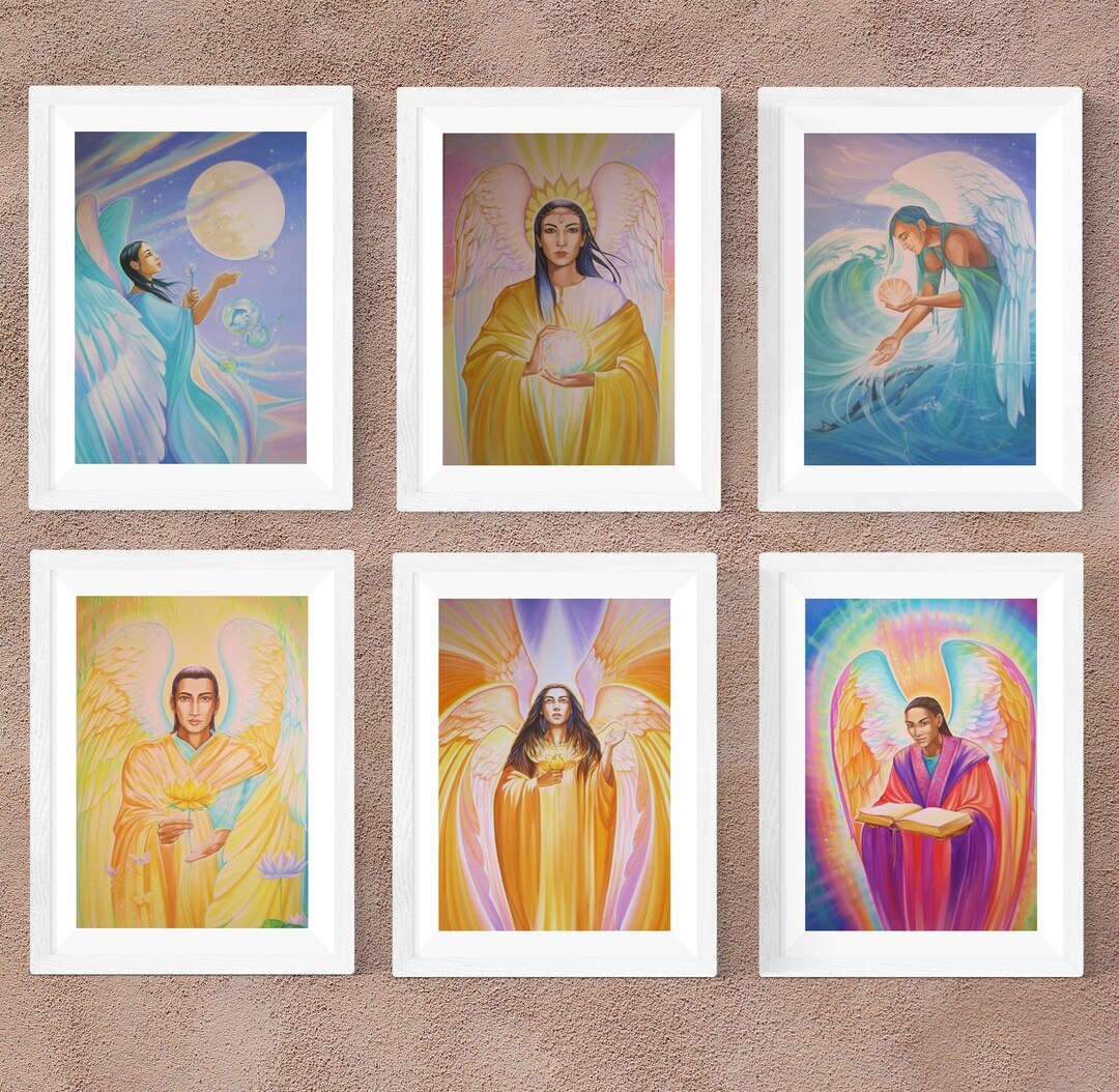 A3 Set of 6 Archangel Posters Christine, Haniel, Jophiel, Joules, Raziel and Seraphisa Etsy