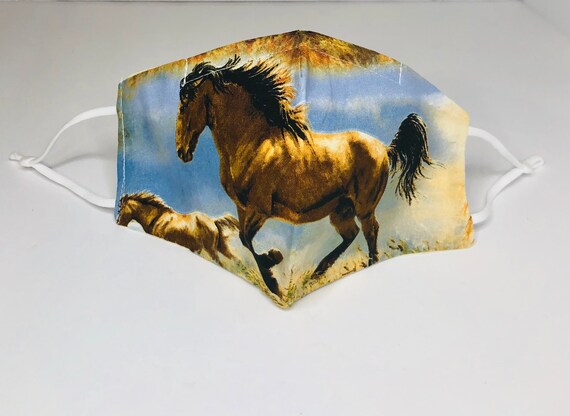 Adult Kids Horse Face Mask Cover Loaded With Pocket Filter Etsy