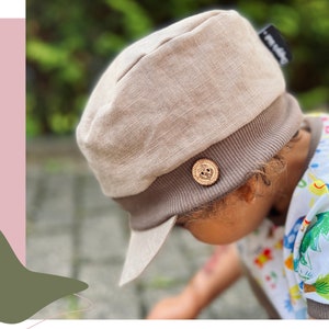 Michel cap for children made of linen in various colors, sun hat