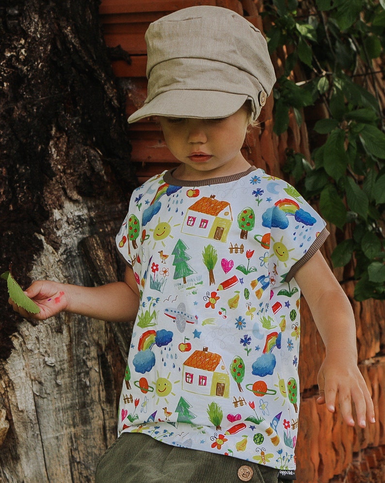 Michelmütze für Kinder aus Leinen in verschiedenen Farben, Sonnenhut Bild 3