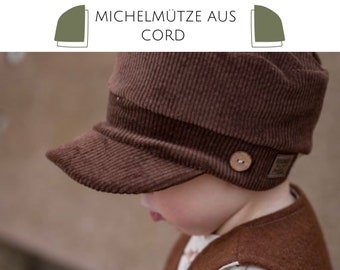 Michelmütze aus Cord für Kinder in vielen Farben für Kinder