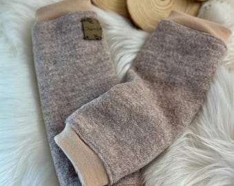 Stulpen Wendestulpen für Kinder aus Merino & Leo-Jersey – wild, weich und handgemacht