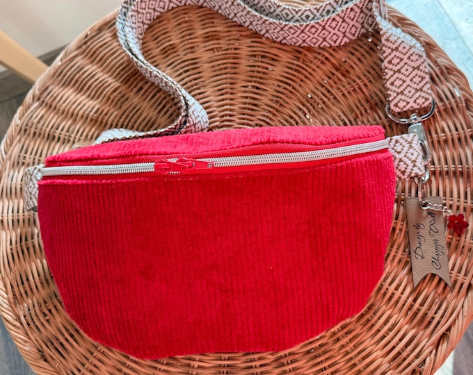 Featured listing image: Corduroy crossbody bag red