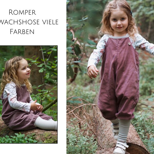 Mitwachshose aus Cord in vielen Farben, Romper, Schlupfhose für Kinder, Knickerbocker