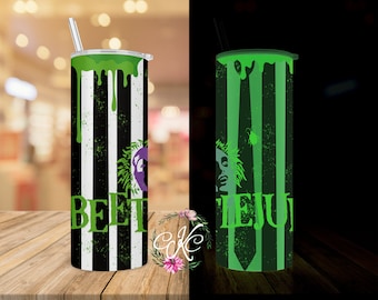 Beetlejuice Glow in the Dark Skinny Tumbler