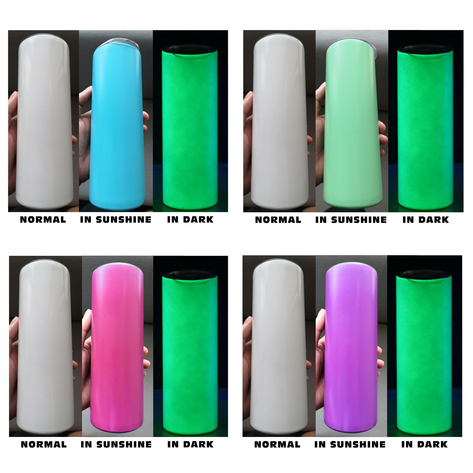 20 oz UV & Glow in the Dark Skinny Tumblers Etsy