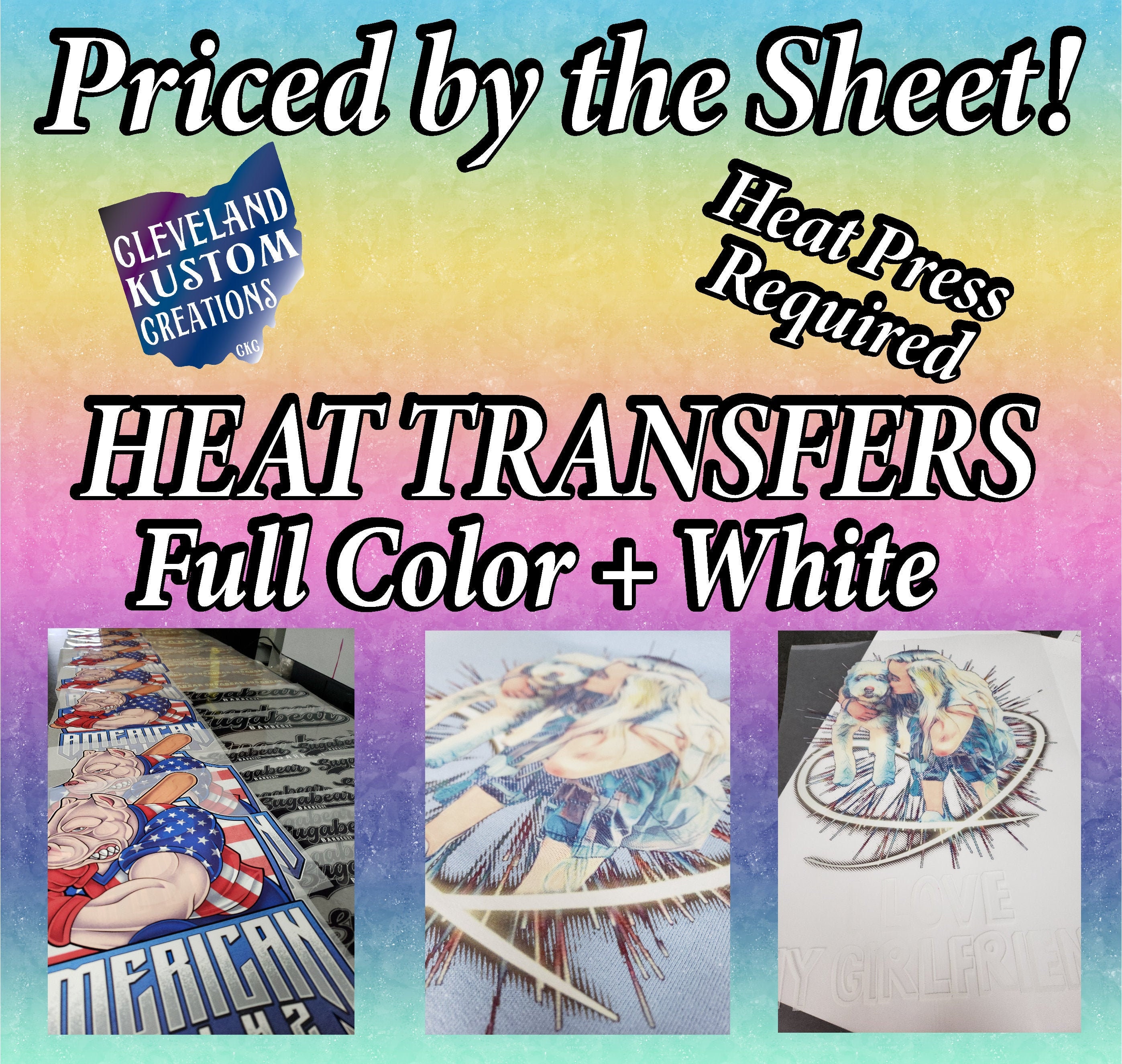 Full Color Custom Heat Transfers Etsy UK