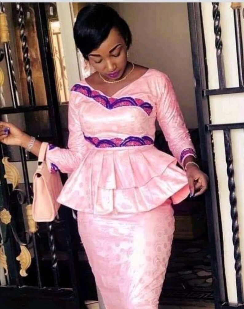 African women/'s clothing African fashion wedding suit elegant women outfit Special event dresslace fabric