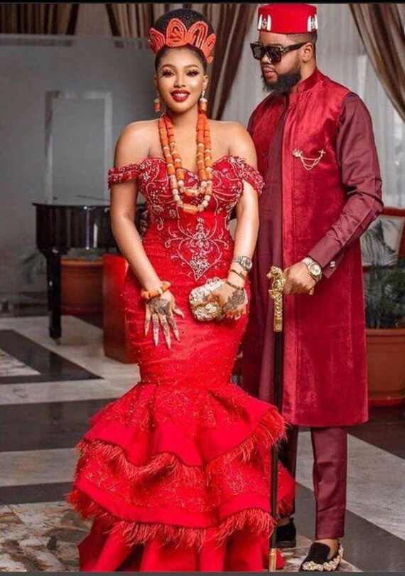 African women/'s clothing African fashion wedding suit elegant women outfit Special event dresslace fabric