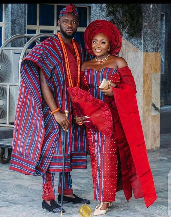 Vintage Aso Oke Outfit for Couple 