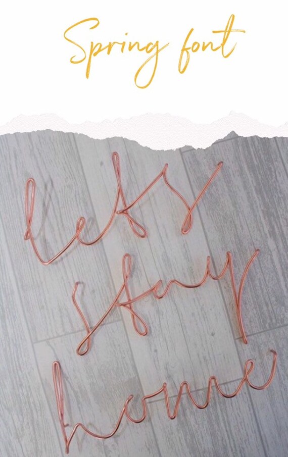 Wire Lets Stay Home Sign Copper Gold Black Silver Rose Gold Home Bedroom Wall Decor Living Gallery Quote Name Nursery Personlised Wire Wor