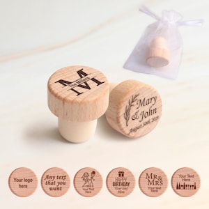 Custom engraved bulk wine bottle wooden stopper, wine stopper party favors, new house warming gifts, personalized home wine stopper souvenir