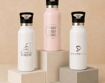 Custom Logo Water Bottle: Engraved Stainless Steel Tumbler, Branded Corporate Gift