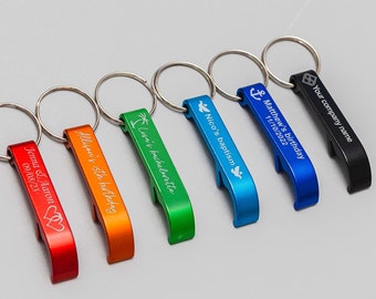 Bulk custom engraved keychain bottle opener, custom bottle opener, set of metal marketing keychain party favors, personalized bottle opener