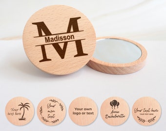 Custom compact mirror for women, personalized bridesmaid pocket makeup mirror engraved, bulk women wedding party favors gifts & souvenirs