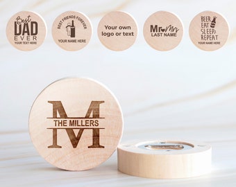 Personalized Wood Bottle Opener Wedding Favors: Engraved Beer Opener