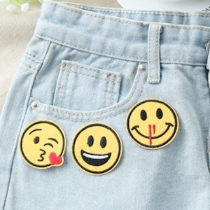 Emoji Patches Iron On - Embroidery Patch - Ideal Iron On Patches Perfect For Clothing, Bags And More