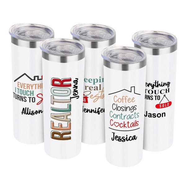 Custom realtors 20oz tumbler with lid, insulated personalized real estate agent gratitude closing gift thermo cup,  for realtors