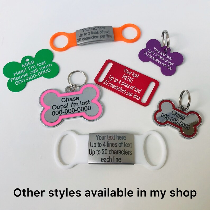 Personalized Paw Print Dog ID Tag Small Dog ID Tag Glitter Etsy