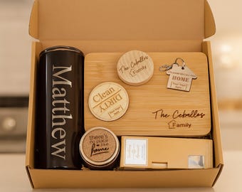 Benutzerdefinierte Realtor Closing Geschenkbox mit Gravur personalisiertes erstes Haus für Kunden, Einweihungsgeschenk, Real State Geschenk, unser erstes Zuhause