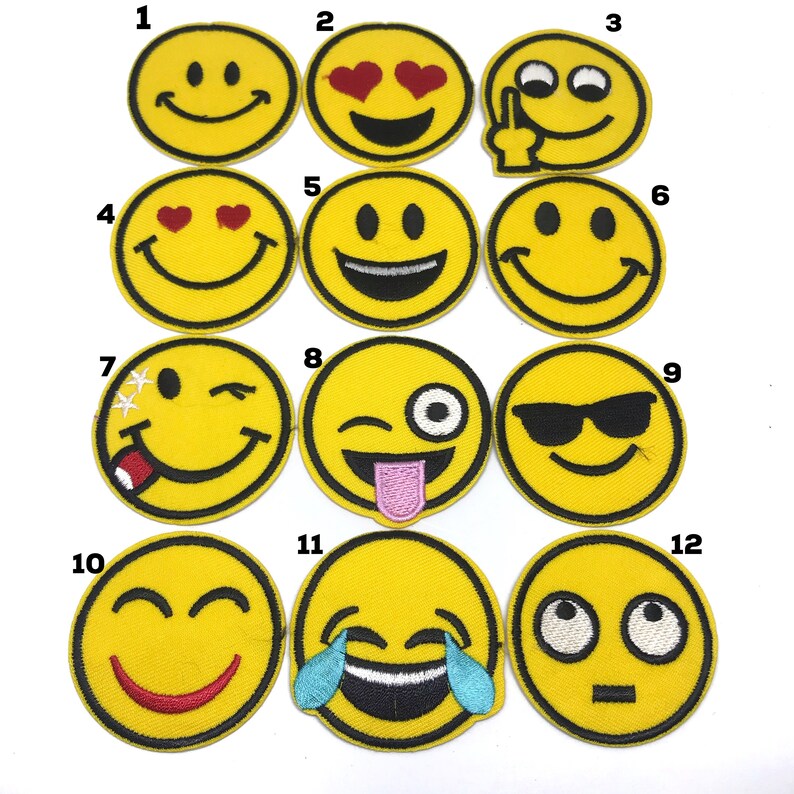 Emoji Patches Iron on Embroidery Patch Ideal Iron on Etsy