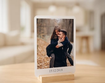 Custom Acrylic Photo Plaque: Personalized Portrait Display with Wood or Acrylic Stand