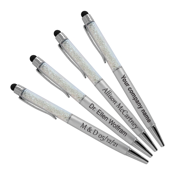 Lot of personalized pens, wholesale custom engraved ball point crystal pen, name marketing corporate office gift marker pens for weddings