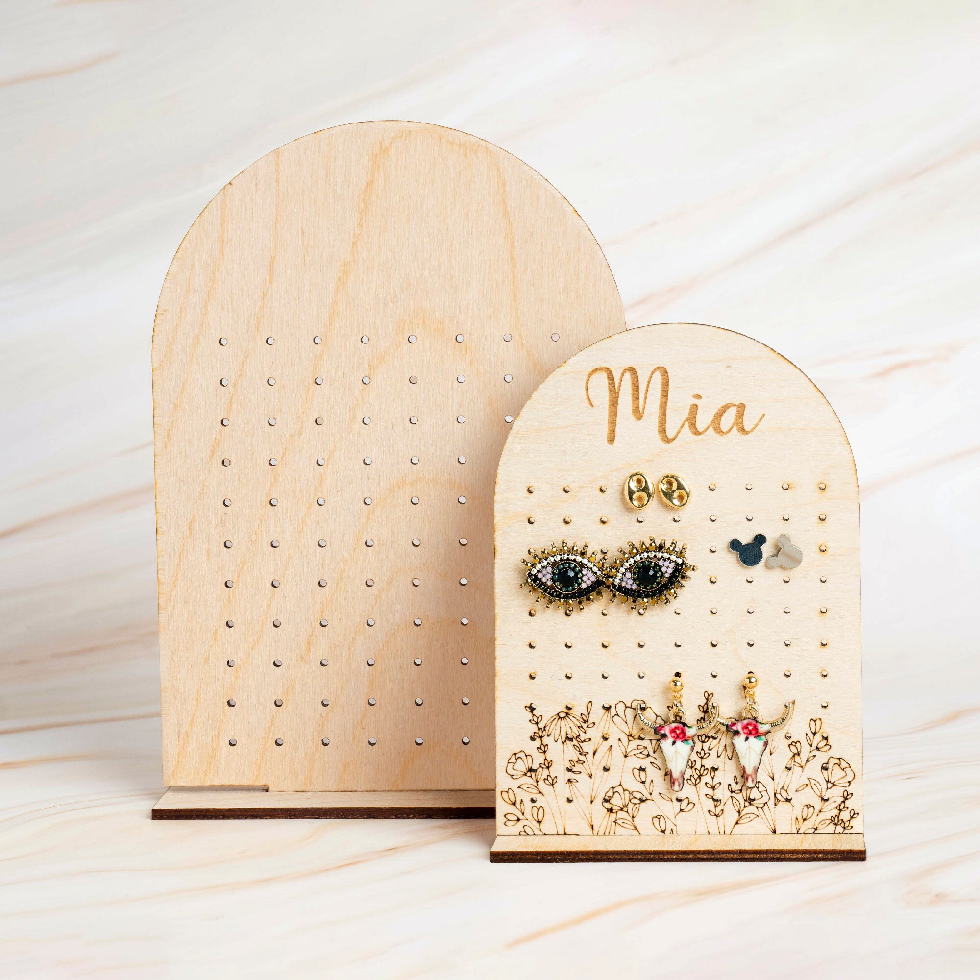 Mini Earring Holder With Stud Holes/minimalist Earring 