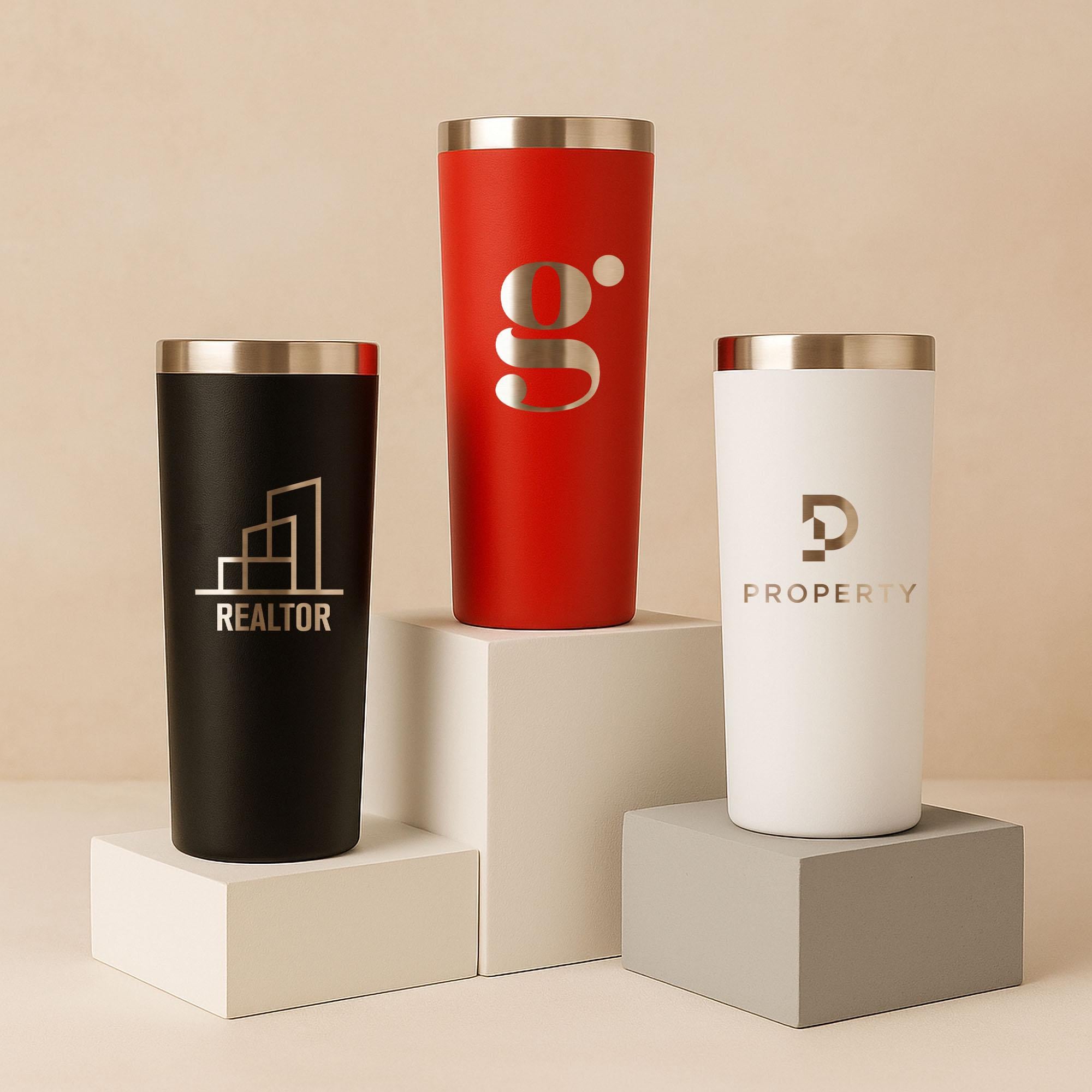 Custom Engraved 20oz Tumbler: Insulated Stainless Steel Promotional Thermo for  Corporate Gift