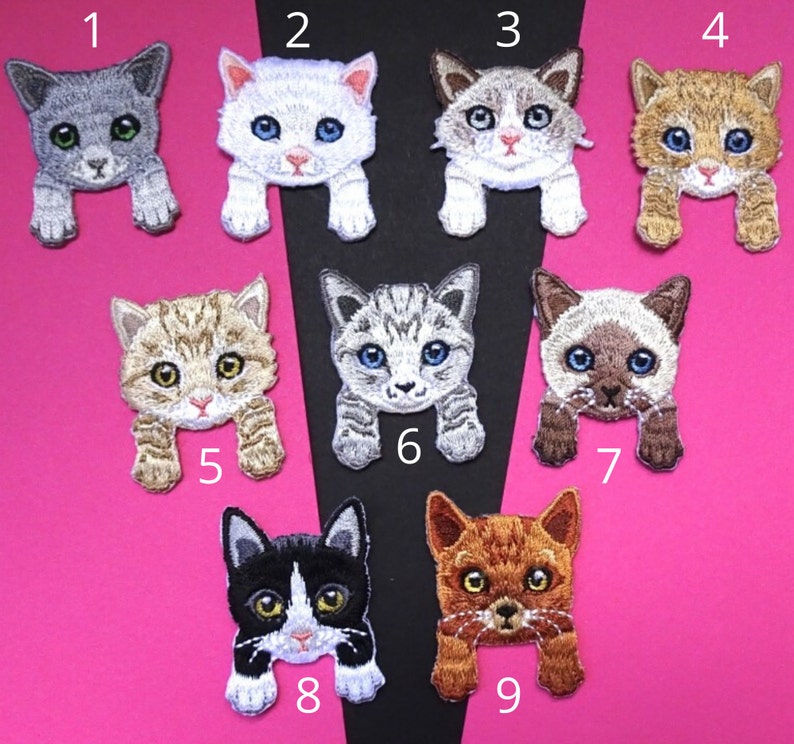 Tiny Cat Iron on Patch Embroidery Cat Patch Patches for Etsy
