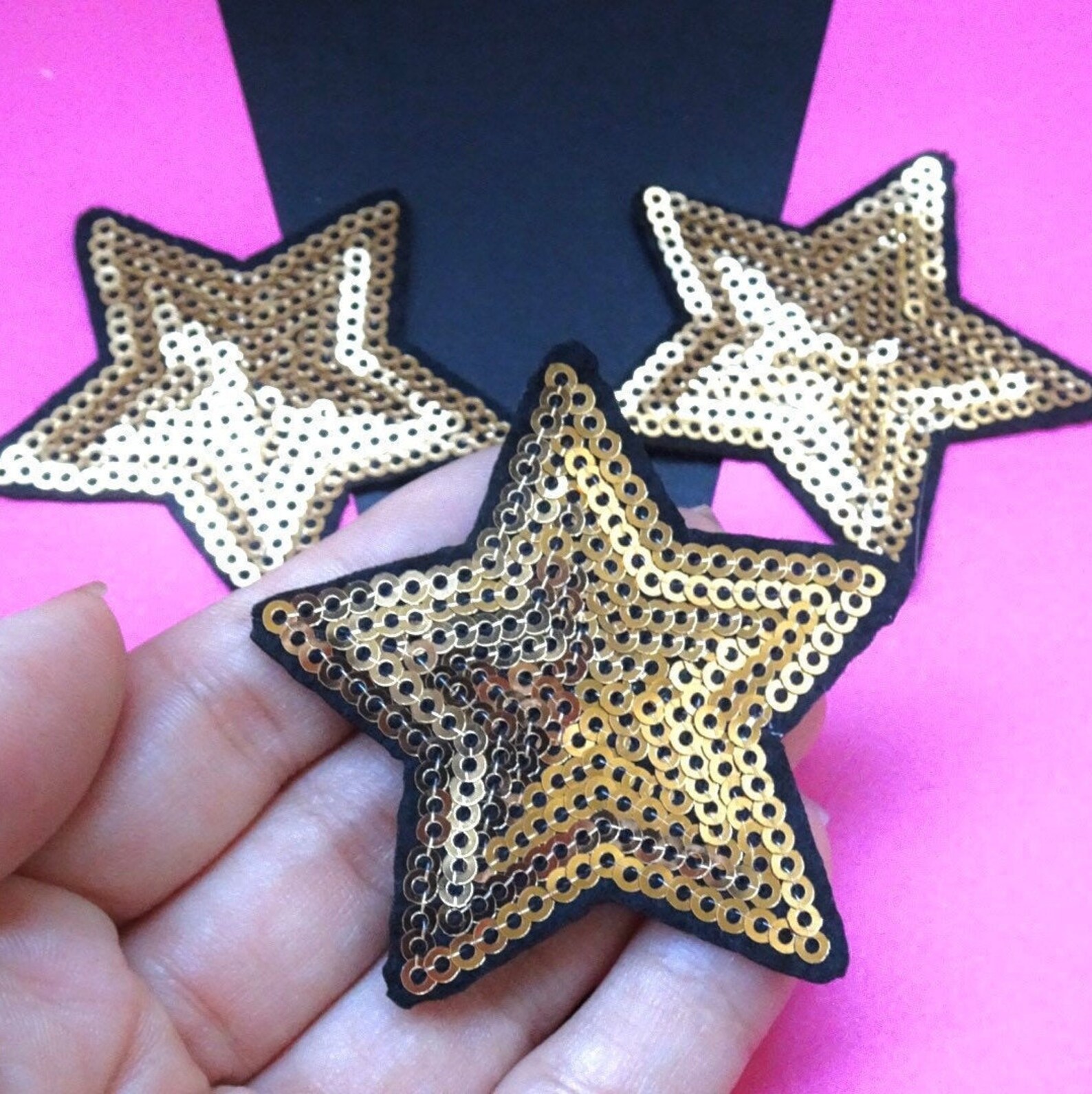 Embroidery Iron on Star Patches Sequin Star Patch Patches Etsy