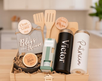 Personalized Realtor Closing Gift Basket: Engraved Keychain, Tumbler & Accessories