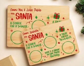 Personalized Santa Cookie Tray: Christmas Eve Treat Bamboo Board